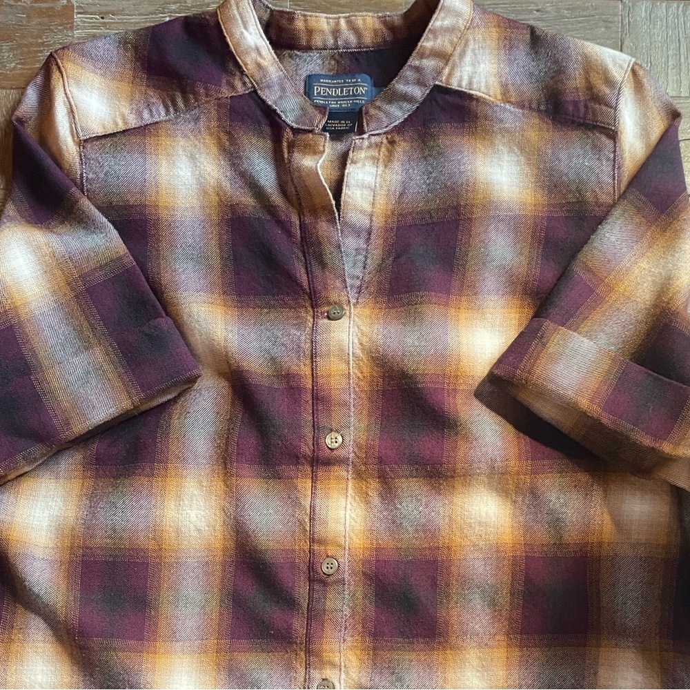 Pendleton Wool Plaid Button-Up Blouse - image 4